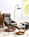 Massage Chair FORCE with Footstool Faux Leather Dark Brown
