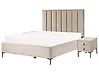 Bedroom Set SEZANNE Velvet Taupe 160 x 200 cm (EU King Size)