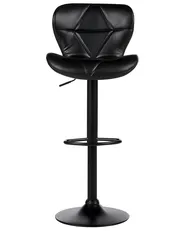 Set of 2 Bar Chairs VALETTA Swivel Faux Leather Black_894649
