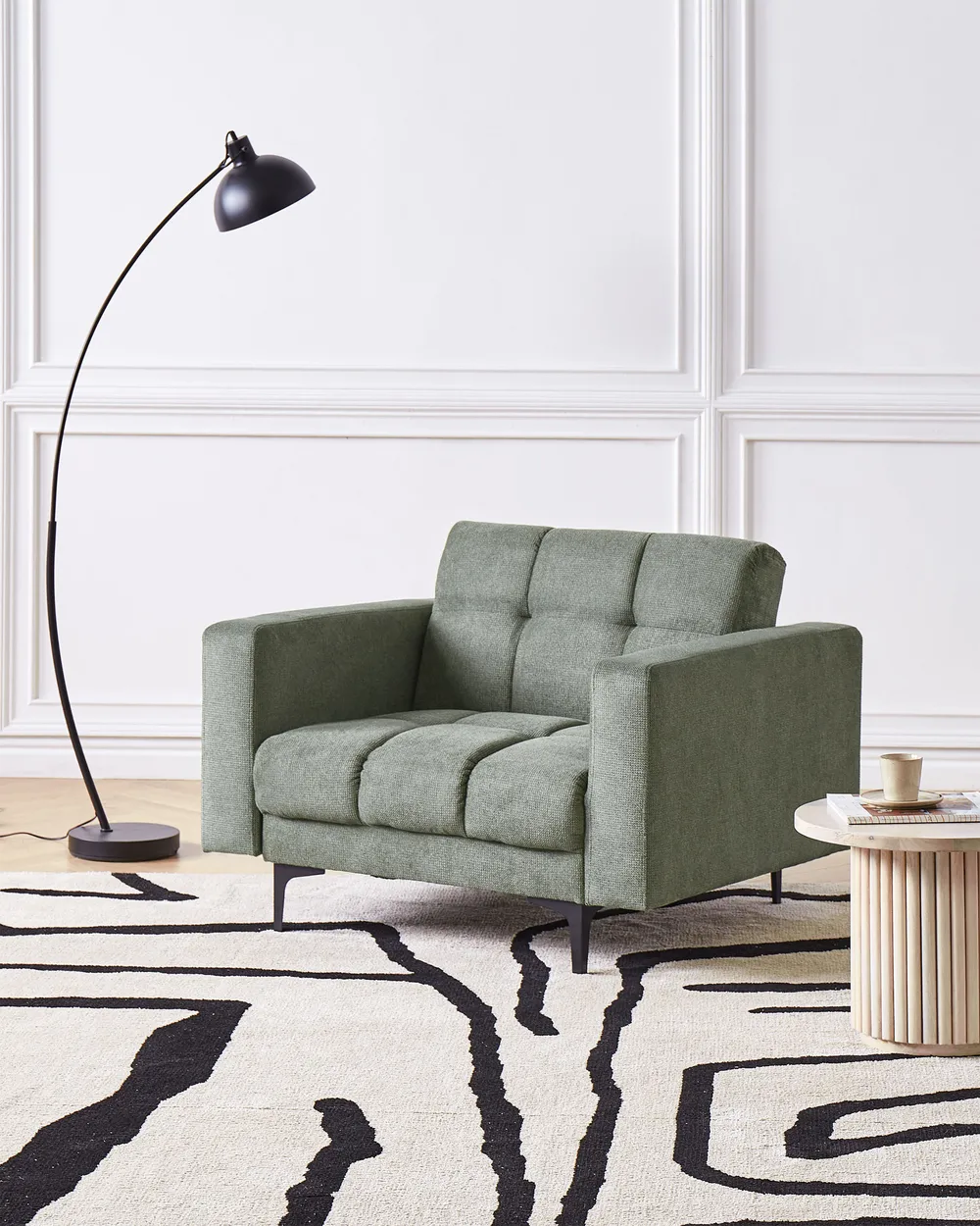 Armchair ALNES Fabric Dark Green - Main Image