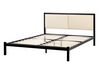 Metal EU Double Size Bed Black and Light Beige CLAMART_931719