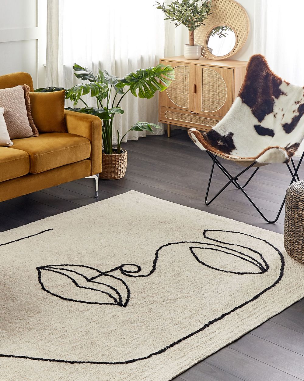 Rug BAYIR Beige 160 x 230 cm Cotton