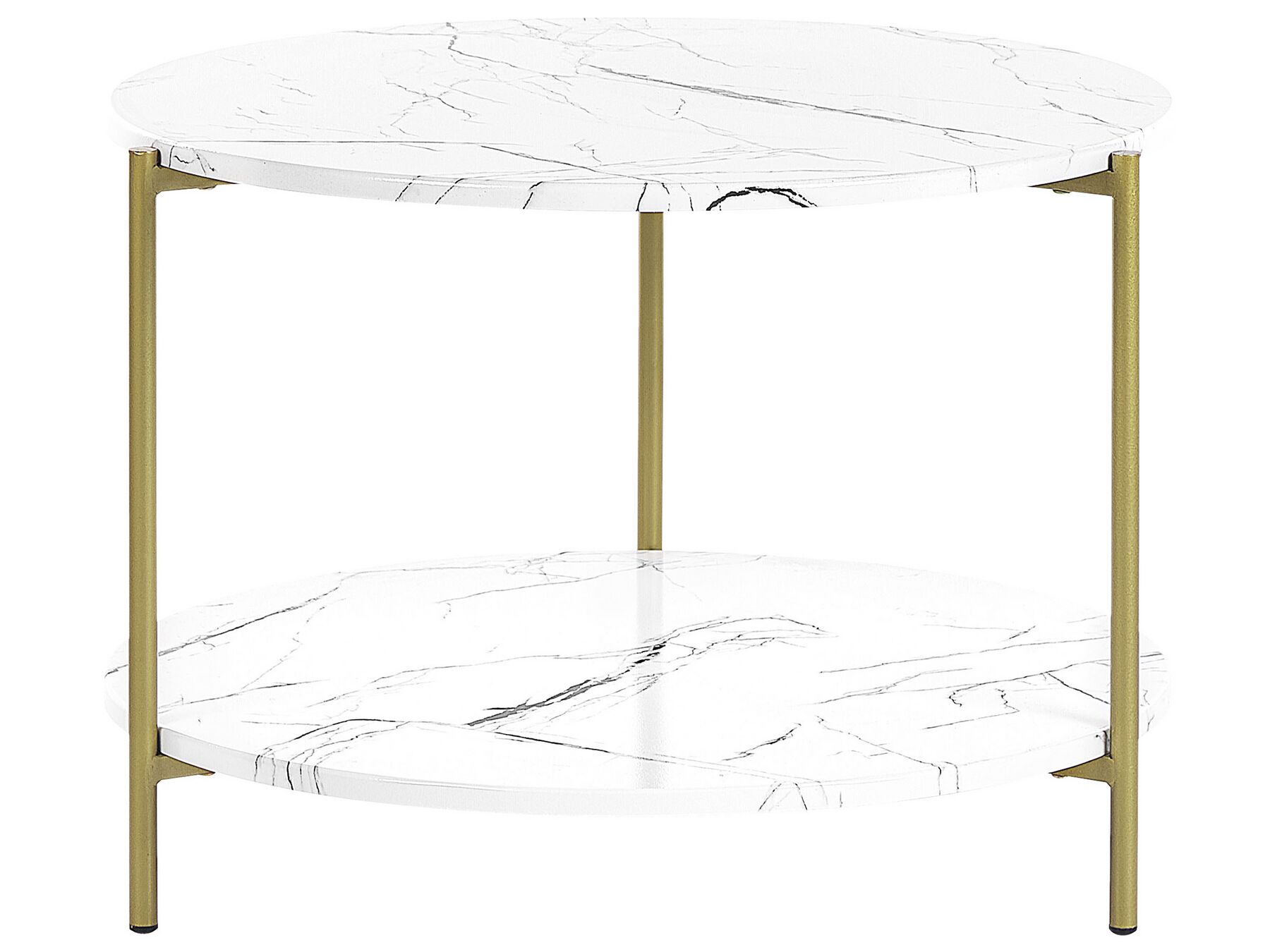 Sofabord Marmoreffekt Hvid med Guld REVA_832841