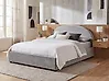 Ottoman Bed VAUCLUSE Velvet Light Grey 180 x 200 cm (EU Super King)