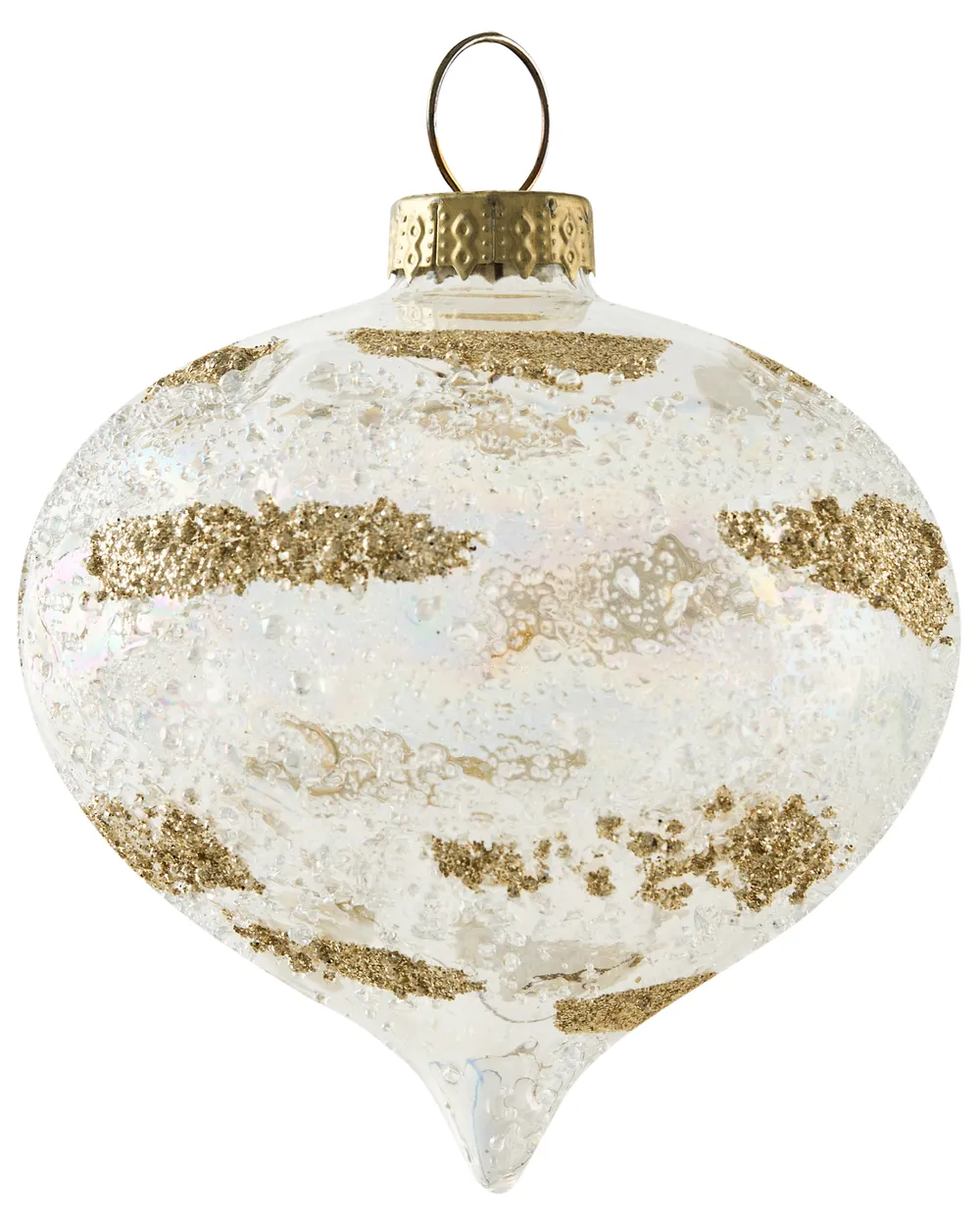 Set of 25 Baubles ICICLE Glass Transparent/ Gold_1028436