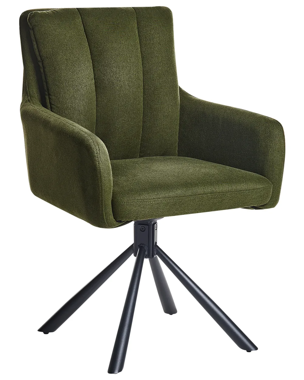 Set of 2 Dining Chairs Swivel SARDOAL Fabric Dark Green_945696