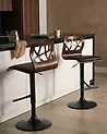 Conjunto de 2 sillas de bar PETERSBURG giratoria Piel sintética Negro