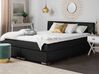 Łóżko kontynentalne tapicerowane 140 x 200 cm czarne ADMIRAL_728045