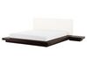 EU King Size Faux Leather Headboard Waterbed Dark Wood ZEN_754567