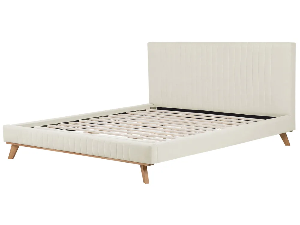 Bed Chenille TALENCE 180 x 200 cm (EU Super King) Light Beige_732191