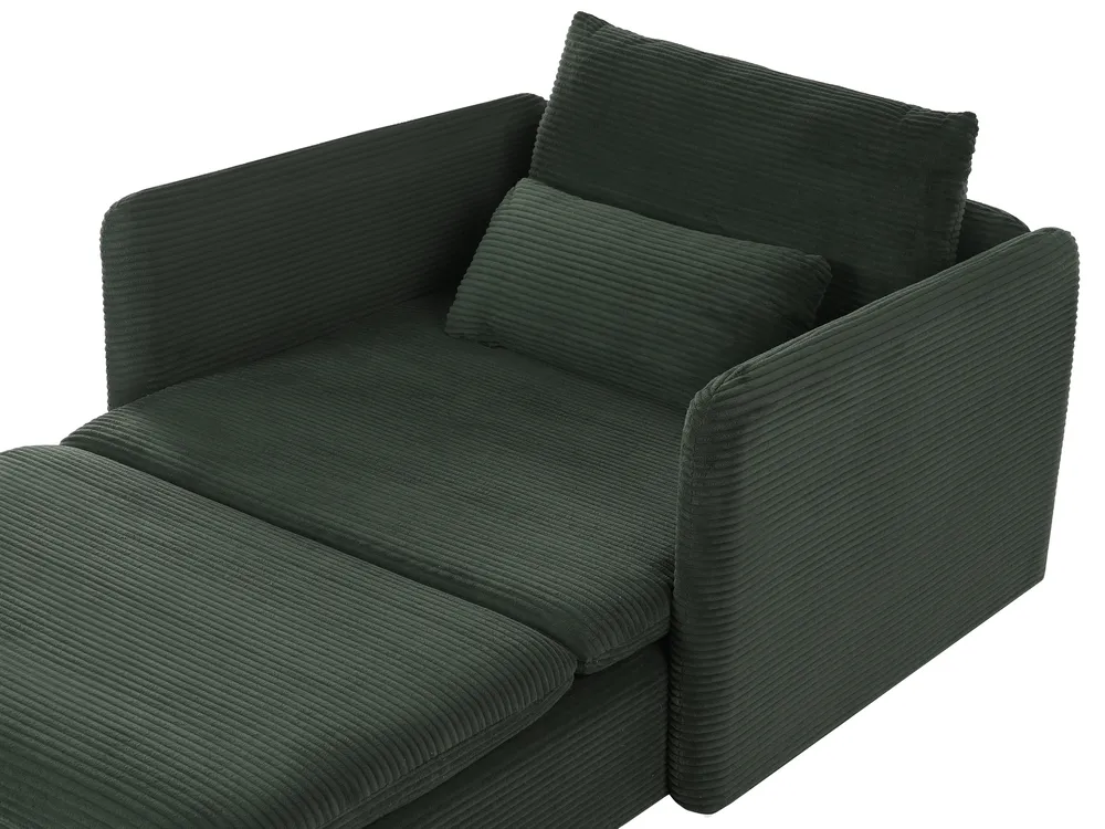 Modular U-Shape Sofa 4 Seater EGERIS Corduroy Dark Green_1067235
