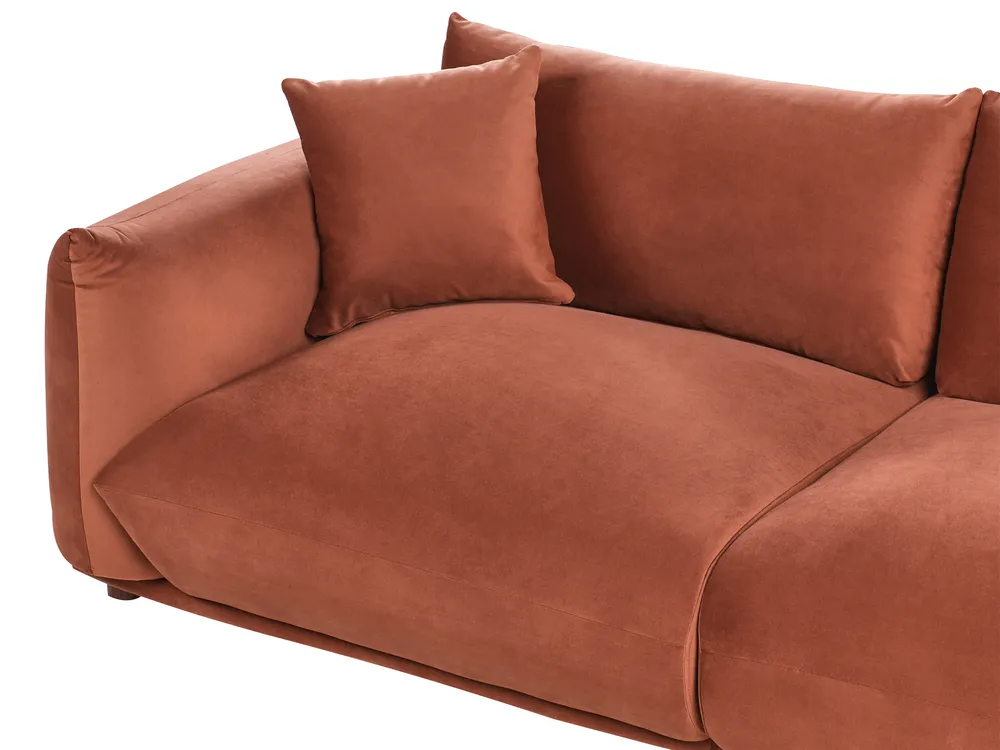 Living Room Set 5 Seater LUVOS Velvet Golden Brown_972153