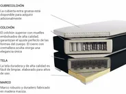 Cama continental Tela PRESIDENT 180 x 200 cm Negro_46807