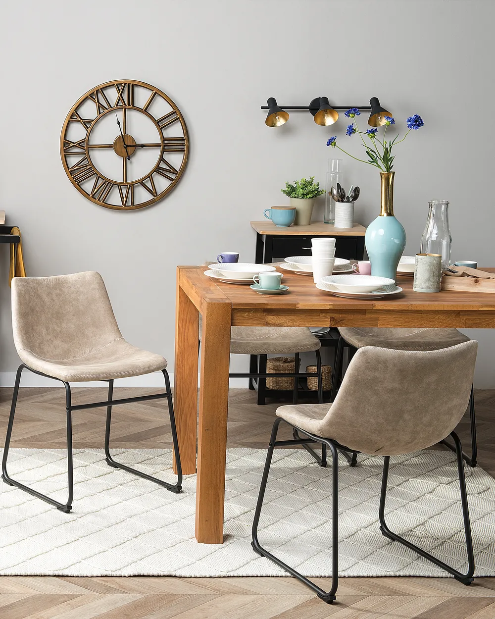 Set di 2 sedie da pranzo BATAVIA Tessuto Beige_1082677