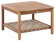 Garden Coffee Table with Shelf MILZANO 70 cm 70 cm Acacia Wood Brown_1180048