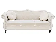 Sofa 3 Seater SKIEN Velvet Light Beige_1161659