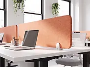 Desk Screen WALLY 130 x 40 cm Light Red_1185938