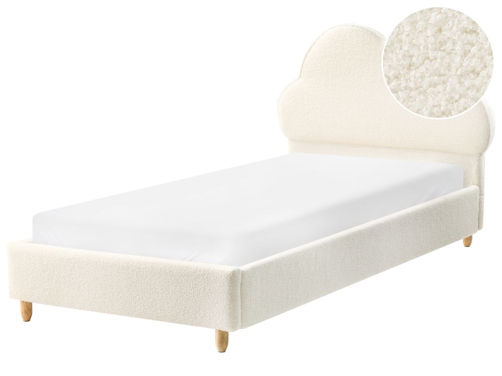 Cama infantil Nuvem Bouclé BELLEVUE 90 x 200 cm Branco creme