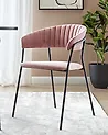 Conjunto de 2 sillas de comedor MARIPOSA Terciopelo Rosa