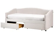 Daybed with Storage VITTEL Fabric Light Beige 90 x 200 cm (EU Single)_984831