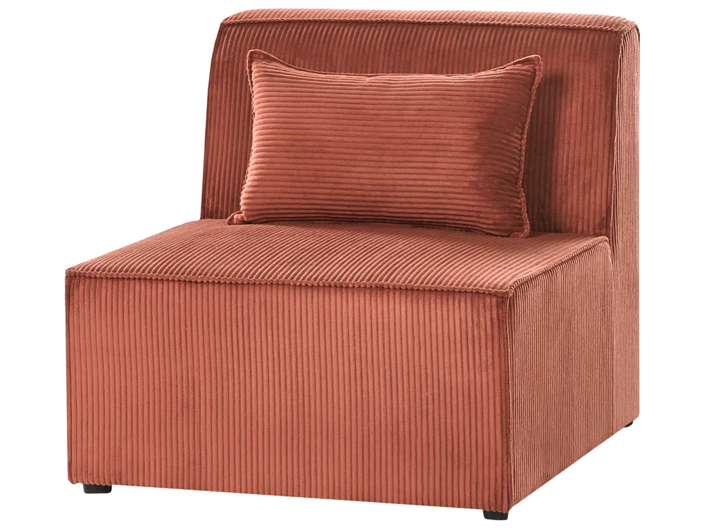Modular Corner Sofa 4 Seater LEMVIG with Ottoman Corduroy Golden Brown Left Hand_1055008
