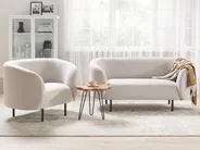Set da salotto 3 posti LOEN Tessuto Beige chiaro_867507