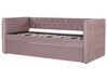Výsuvná posteľ v ružovom zamate 90 x 200 cm GASSIN_779269