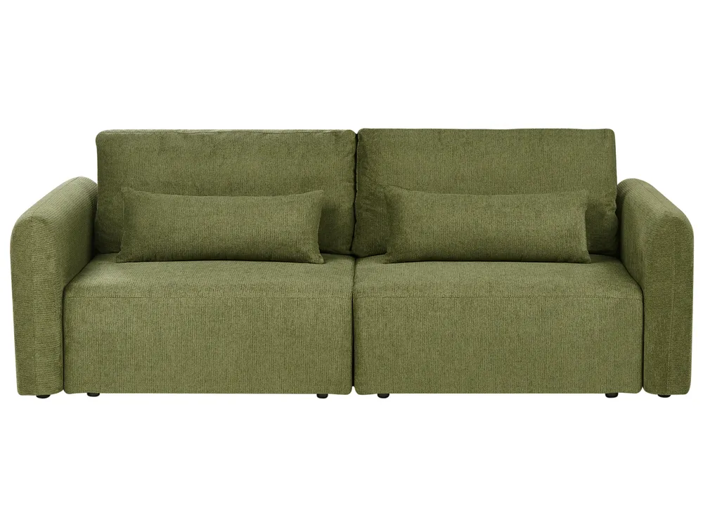 Sofa rozkładana dla 3 osób VAXHOLM ze schowkiem Zielony