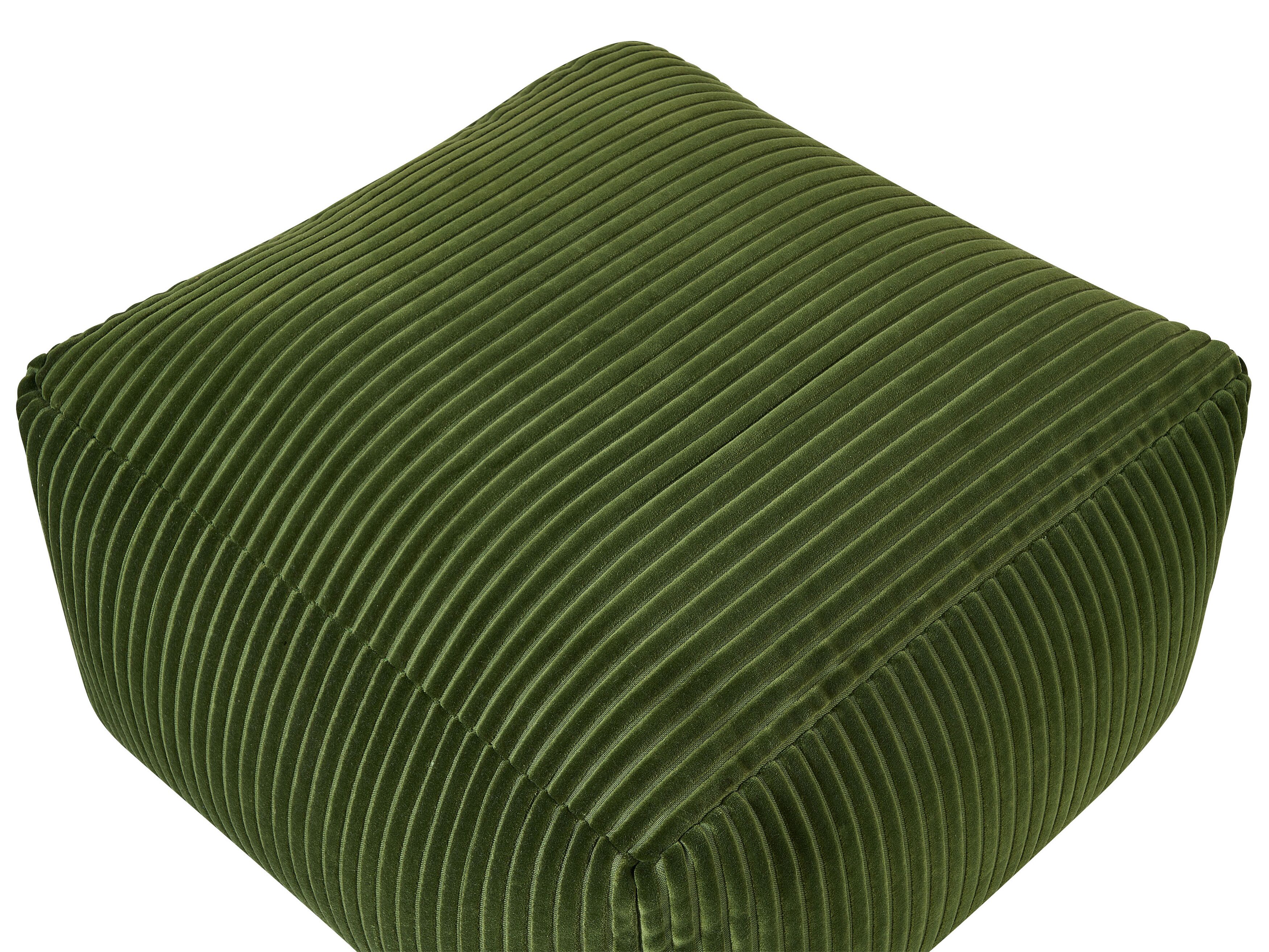 Pouf Cord dunkelgrün 50 x 50 x 30 cm MUKKI | Beliani.de