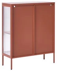 Szafka ze szklanymi drzwiami SARRE 90 cm Metal Złoty brąz_1069112