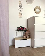 Bancă cu spațiu de depozitare BERRIMA Lemn de pin Maro deschis/Alb_1156447