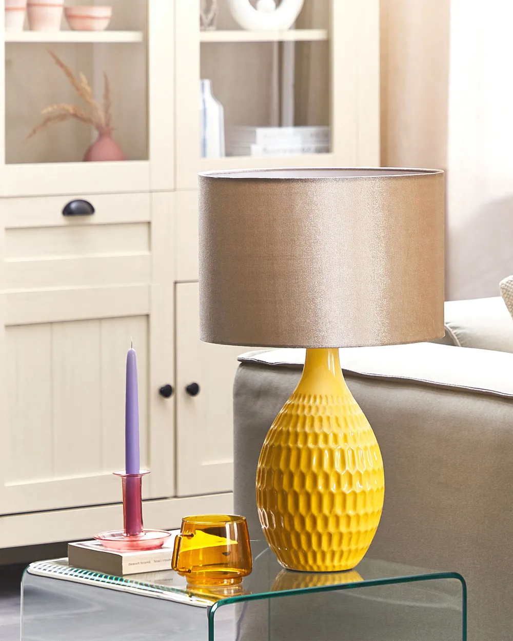 Table Lamp HADDAS Ceramic Yellow_822626