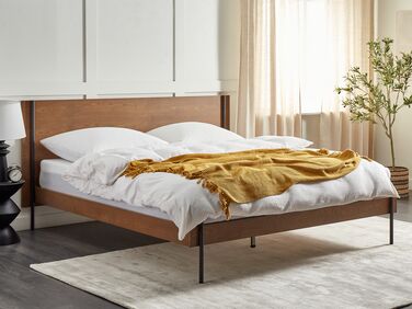 EU Super King Size Bed Dark Wood LIBERMONT