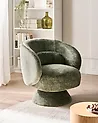 Swivel Armchair LIEKSA Chenille Green
