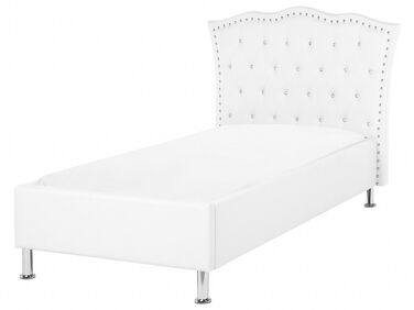 Fehér műbőr ágy 90 x 200 cm METZ