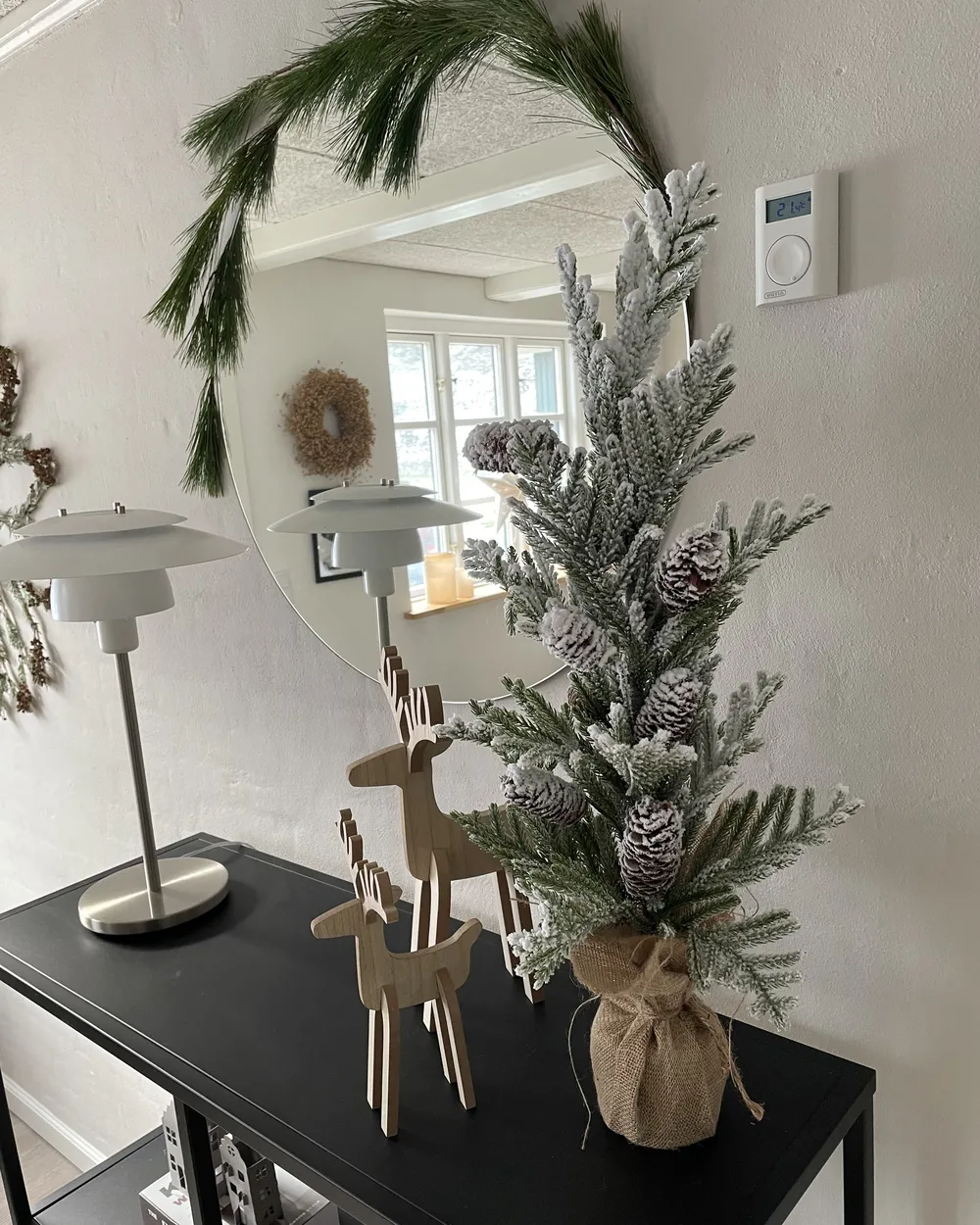 Ośnieżona sztuczna choinka świąteczna LED MALIGNE 90 cm Biały_901491