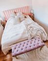 Zamatová posteľ 180 x 200 cm broskyňová ružová MARVILLE_860400