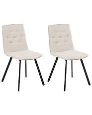 Set di 2 sedie da pranzo CARVER Tessuto Beige_1188091