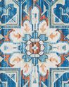 Teppich blau / orange orientalisches Muster 60 x 200 cm Kurzflor RITAPURAM_831653