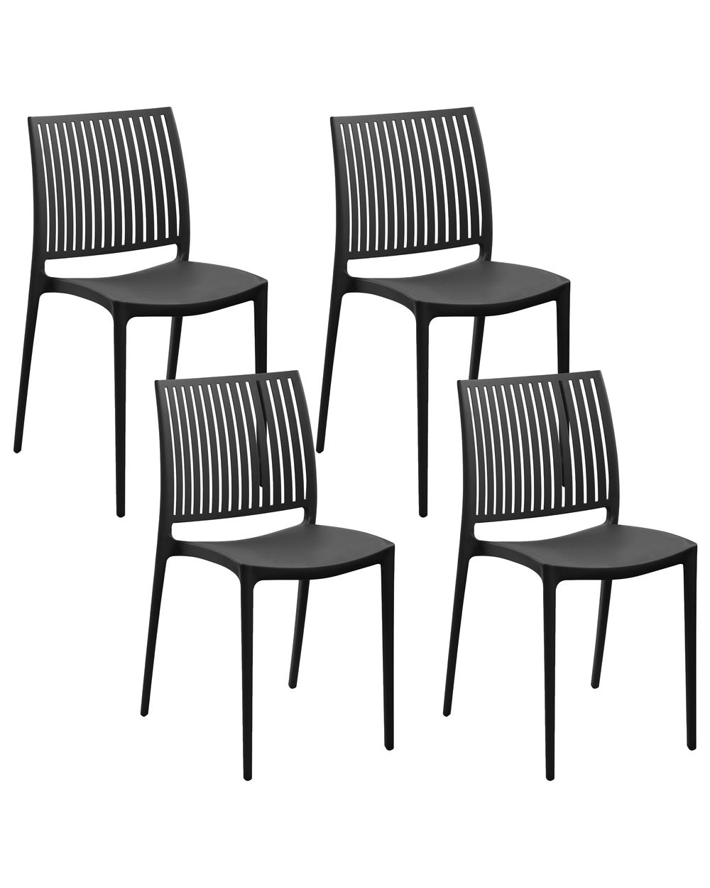 Lot de 4 chaises de jardin ILLUMANI Noir