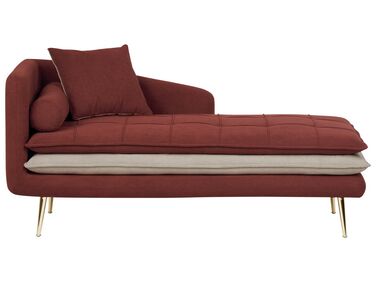 Chaise longue tessuto rosso lato sinistro GONESSE