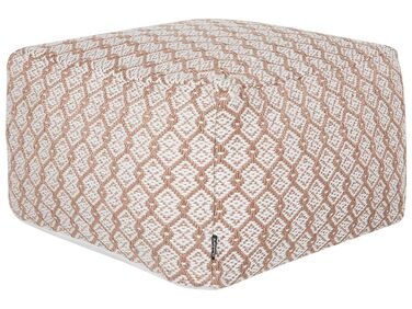 Outdoor Pouffe Beige and White SHORAN