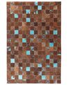 Hnědý kožený patchwork koberec 160x230 cm ALIAGA_641460