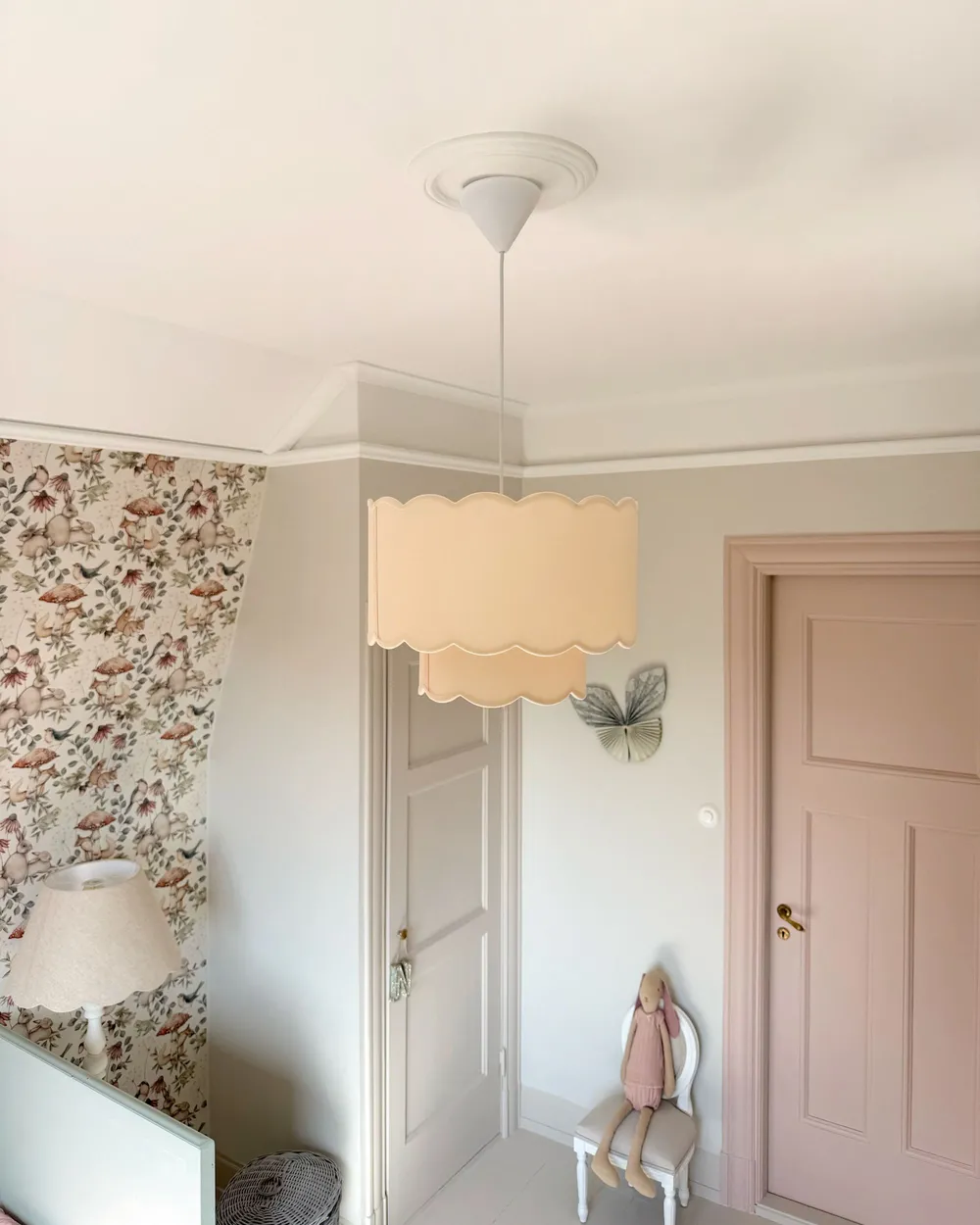Pendant Lamp MECUMBURA Metal White/ Beige_1085880