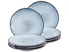 Set of 8 Dinner Plates JUNIPER Stoneware Light Blue 28 cm