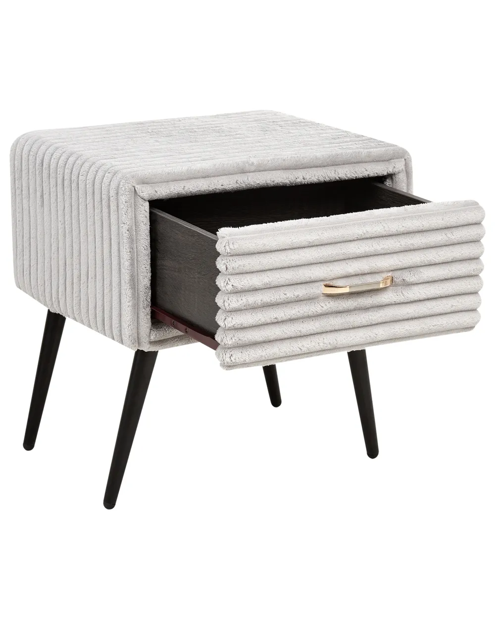 Comodino 1 cassetto FLAYAT Velluto a coste Grigio chiaro_968039