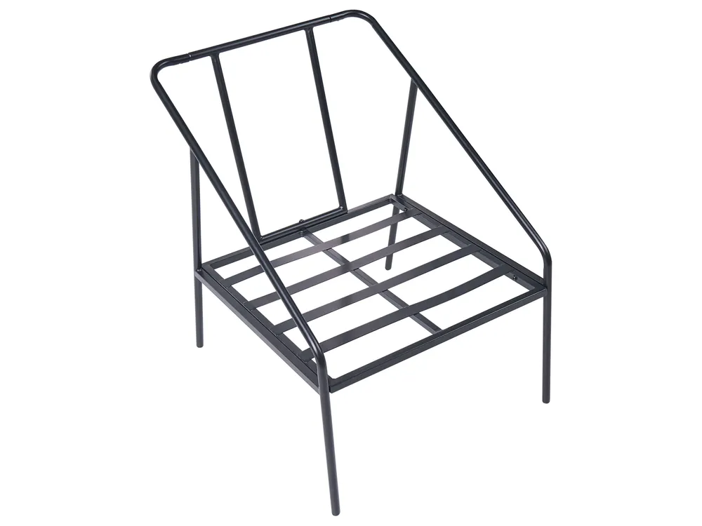 Garden Lounge Set with Table 4 Seater USTICA Metal Black_1037386