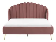 Bed Velvet AMBILLOU 160 x 200 cm (EU King Size) Pink_819213