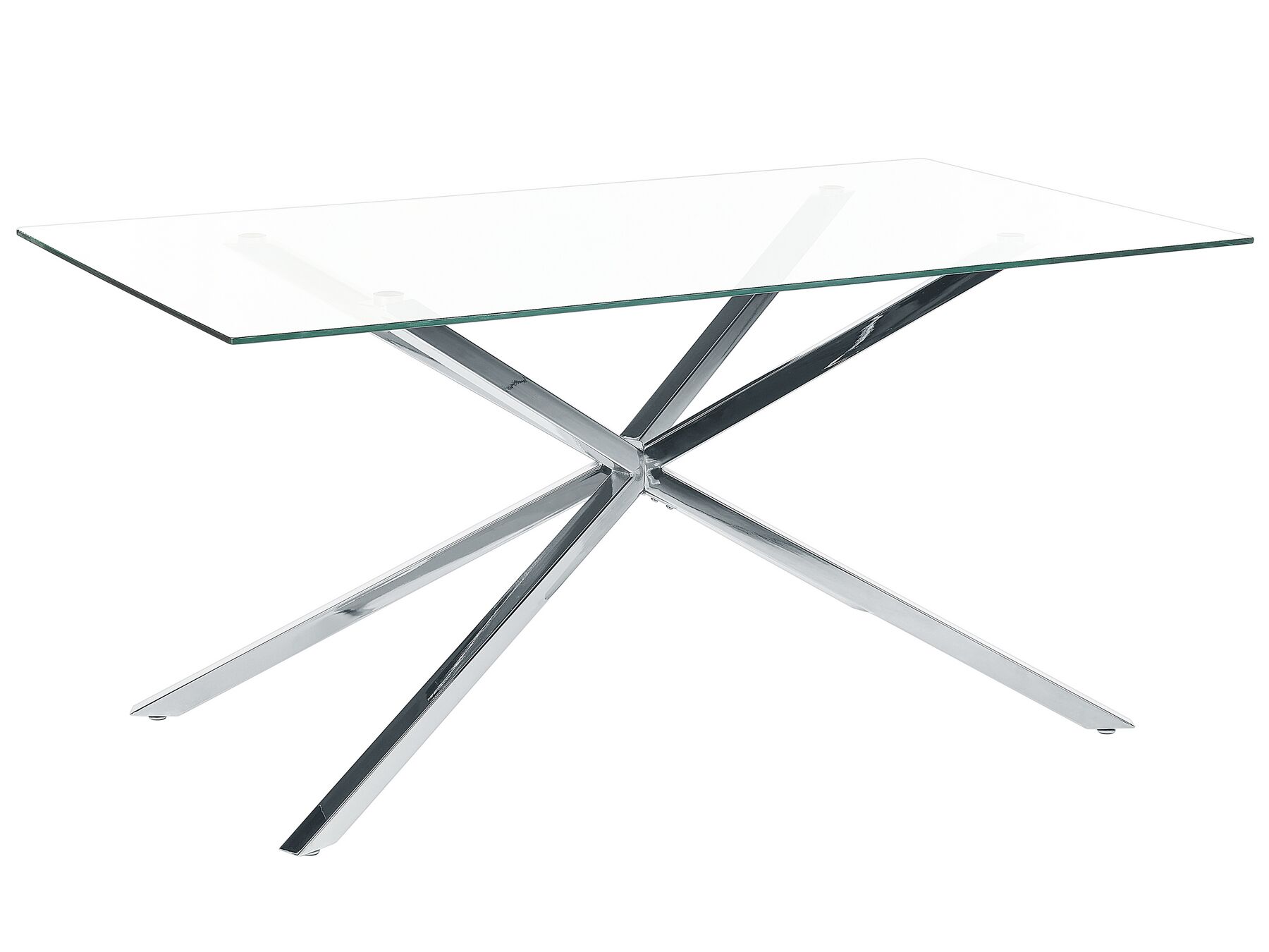 Ezüstszínű üveglapos étkezőasztal 160 x 90 cm CORA_875832