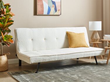 Boucle Sofa Bed White HASLE